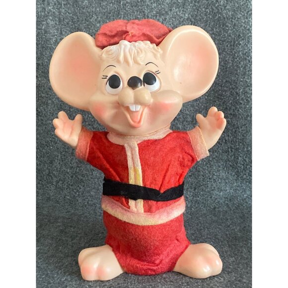 VTG Niagara Plastics Topo Gigio Mr Mrs Santa Claus Mouse Coin Bank Hard Plastic - Picture 4 of 14